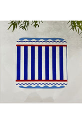 Striped Fabric Cocktail Napkin Washable Laser Cut